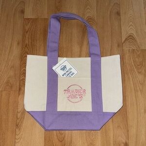 TRADER JOES MINI CANVAS TOTE- LAVENDER